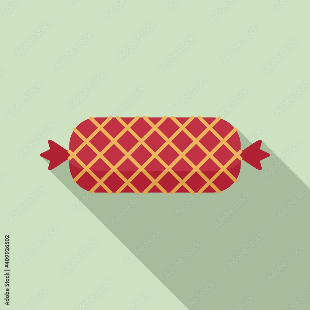 Wall mural Grilled sausage icon. Flat illustration of grilled sausage vector icon for web design