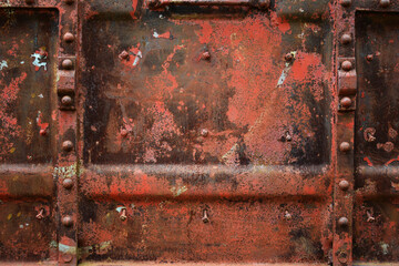 Rusty metal texture with rivets