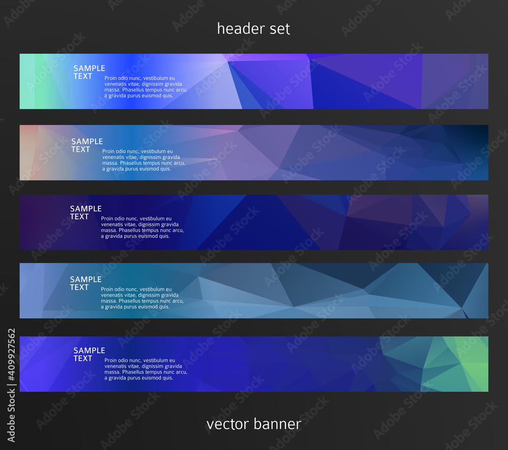 Poster set design elements business presentation template. vector illustration horizontal web banners backg