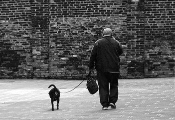 a man alone with his dog