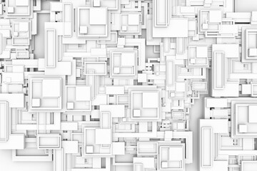 Abstract futuristic of modern flat geometric connection network.Architecture interiors concept background.3D illustration and rendering.