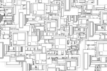 Artistic white modern block design 3d geometric background.3D illustration and rendering.