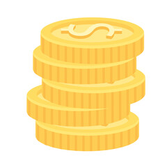 pile coins money dollars icons vector illustration design