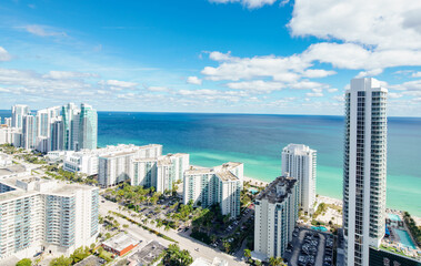Obraz premium Aerial photo of Hallandale Beach Florida USA