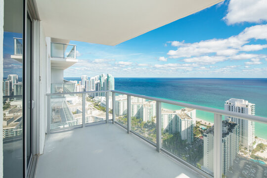 New architecture apartment balcony view direct ocean view