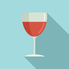 Drink wine glass icon. Flat illustration of drink wine glass vector icon for web design