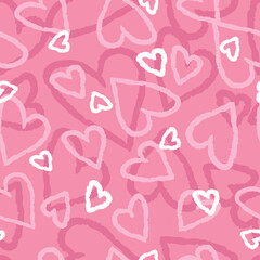 Seamless pattern with  hearts