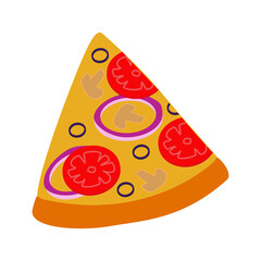 Slice of pizza icon vector illustration design isolated