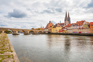 Cityscape of Regensburg town