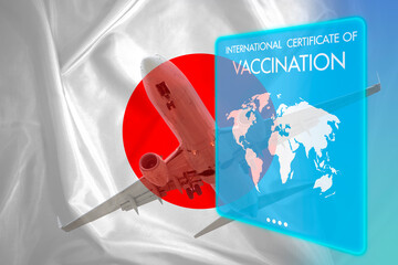 The document of immunity to the coronavirus to visit Japan. International certificate of...