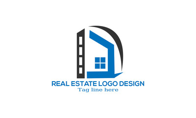 Home and letter  logo design vector. Real estate logo sign.
