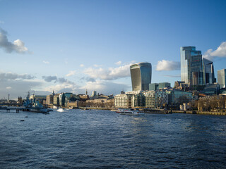 Fototapeta na wymiar River Thames and City of London Skyline, UK, London, UK