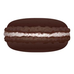 Cacao macaroon icon. Cartoon of cacao macaroon vector icon for web design isolated on white background