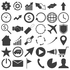 Set of 36 web and internet icons, vector. isolated on white background