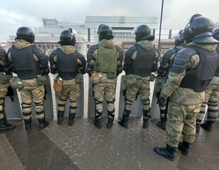 St. Petersburg, Russia, January 31 2021. Anti-corruption protests after Alexei Navalny's arrest on...