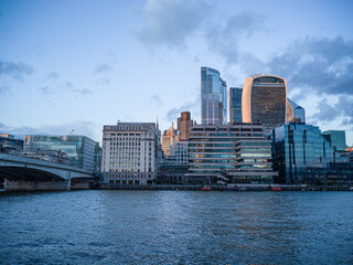 River Thames and City of London Skyline, UK