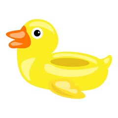 Duck inflatable ring icon. Cartoon of duck inflatable ring vector icon for web design isolated on white background