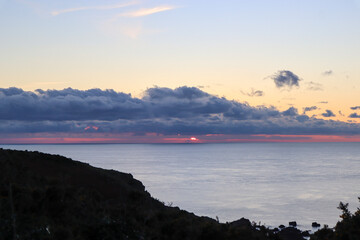 sunset over the lake