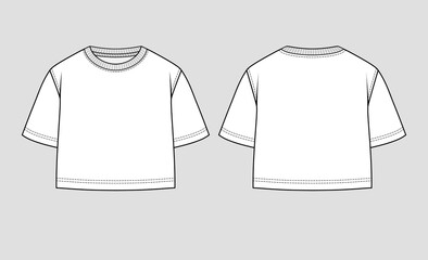 Cropped top. Mockup template.