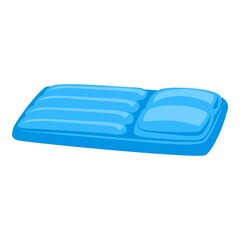 Blue inflatable mattress icon. Cartoon of blue inflatable mattress vector icon for web design isolated on white background