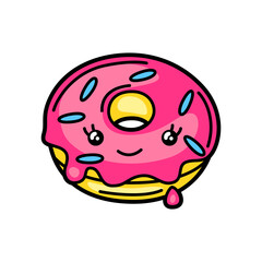 Kawaii illustration of donut.