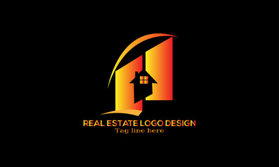 Real estate house mountain logo template.
