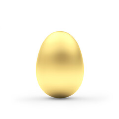 Golden Easter egg close-up. 3d illustration 