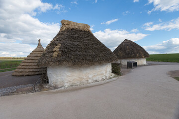 Fototapeta na wymiar Neolithic Houses in Stonehenge