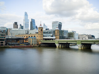Fototapeta na wymiar River Thames and City of London, UK