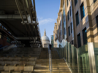 St Pauls and Millennium Bridge, London, UK