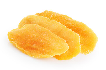 Dried mango isolated on white background.