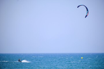 kitesurfing in the mediterranean sea