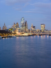Fototapeta na wymiar River Thames with City of London Skyline, London, UK