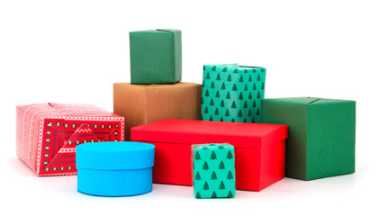 Gift boxes, gifts on a white background isolated.