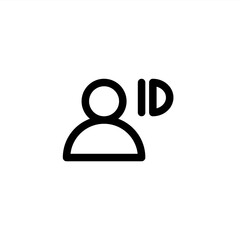 User ID icon in outline style. Icon for user management.