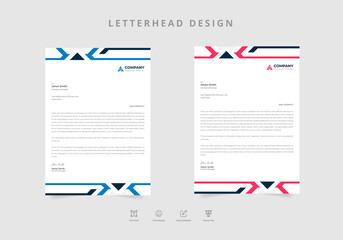Corporate business branding identity letterhead  or stationery letterhead design or startup company document design Vector