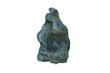 Obraz premium Strange shaped Andesite stone isolated on white background. A big rock stone for garden decoration.