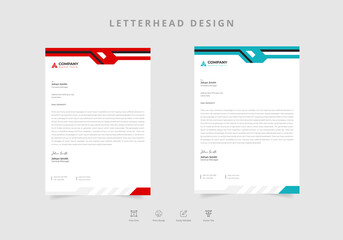Corporate official stationery template design with letterhead, and Vector