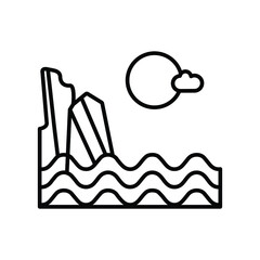 Sea scene life style line icon