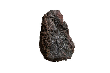 Obraz premium Hematite rock isolated on white background with clipping path. iron rock stone.