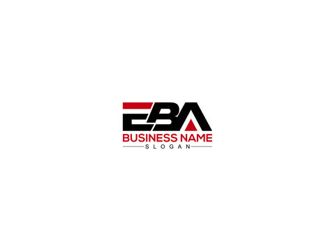 EBA letter logo design on black background.EBA creative initials