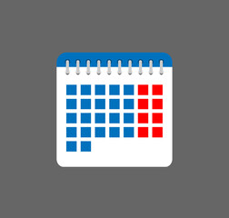 wall calendar icon, vector illustration.