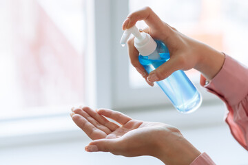 Alcohol-based sanitizer. Hand antiseptic treatment, Prevention of coronavirus