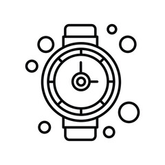 Waterproof wristwatch swimming line icon