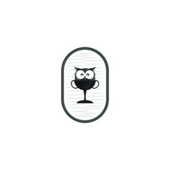 modern owl character logo with unique red suit