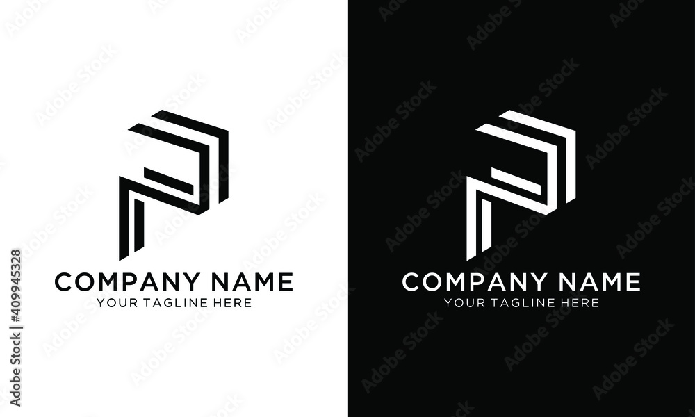 Aufkleber modern elegant creative p logo design and template. pp icon initial based monogram and letters in ve
