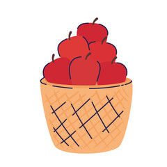 basket with fresh tomatoes icon vector illustration design