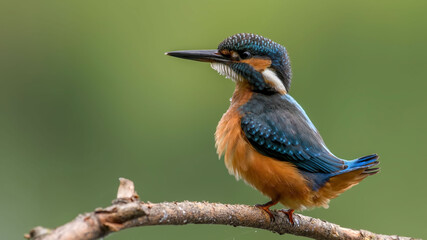 common kingfisher perched on branch