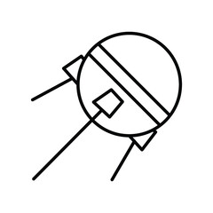 Sputnik satellite space line icon