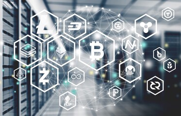 Abstract of modern high tech internet data